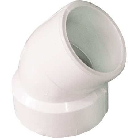 Ipex Canplas 1-1/2 In. Schedule 40 45 Deg. DWV PVC Street Elbow 1/8 Bend 192421P